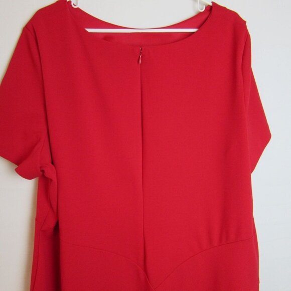 Lane Bryant Red Pleated Shift Dress Women's 28 - Picture 7 of 7